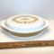 Vintage Butterfly Gold Pyrex Divided Casserole Dish with Lid