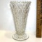Vintage Glass Vase with Diamond Pattern