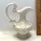 Embossed White Ewer Made in Portugal