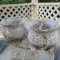 Pair of White Metal Plant Holders