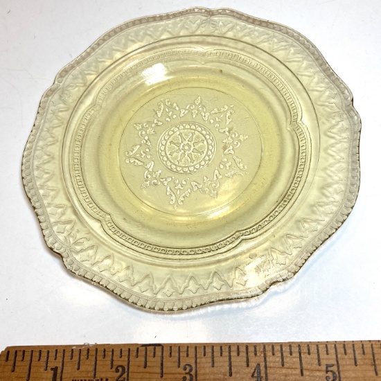 Yellow Depression Glass 6” Plate