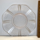 Pretty Pink Depression Glass Etched Platter