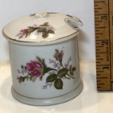 Vintage Floral Porcelain Condiment Jar Made in Japan