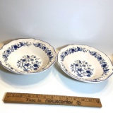 Pair of Blue & White Bowls by Hankook Korea