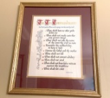“The Ten Commandments” Framed & Matted Wall Hanging