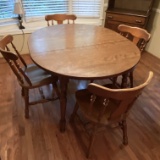 Vintage Maple Dining Table with 4 Chairs