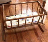 Vintage Wooden Doll Cradle