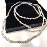 60” Pastel Real Pearl Necklace
