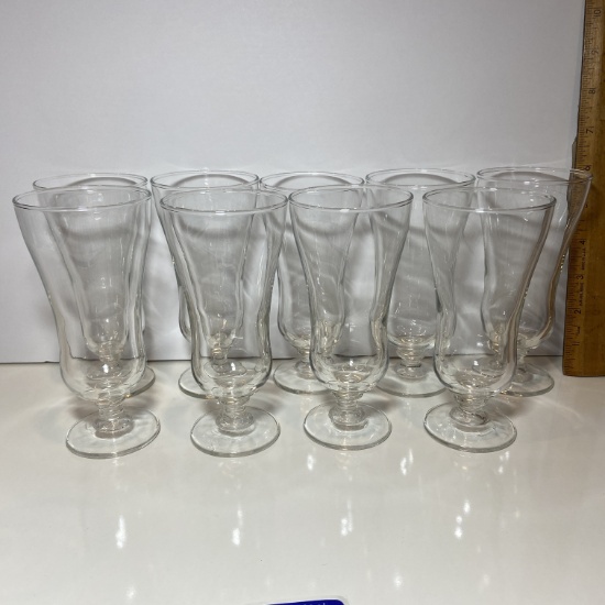 Set of 9 Glass Stemware