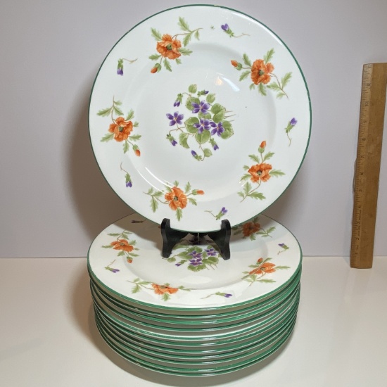 12 pc Wedgwood Floral Plates