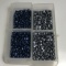 8mm - Montana Sapphire Glass Pearl Hearts: Hematite Glass Pearl Hearts