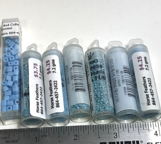 Lot of Opaque Sky Blue Lust: Opaque Aqua Luster: Matte OP Turquoise Blue AB Beads