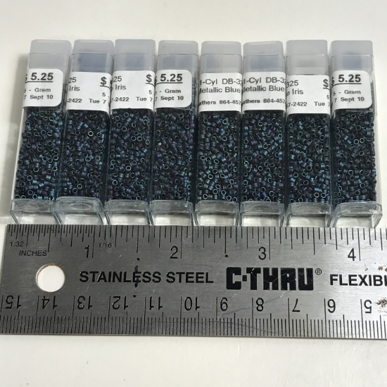 Lot of matte Metallic Blue Iris Beads