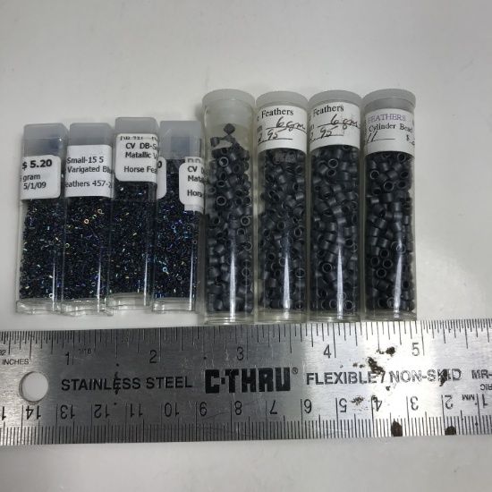 Lot of Gray:Metallic Variegated Blue Iris Beads