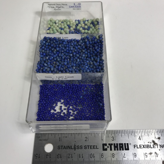 Fossil Beads Lapis Lazuli: Tree Agate