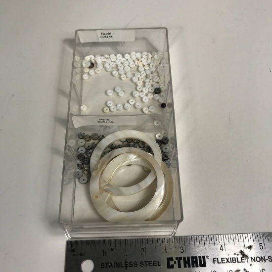 Puma Shell Heishi: Pearl Rings