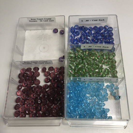 8mm - Czech Crystal Rondels: Handmade Round Beads: Diamond Beads