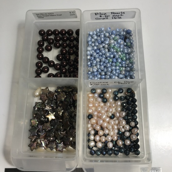 8mm - Round Mauve Pearl Beads: Small Hole Blue Pearl: Faceted Dark Blue Pearl Beads