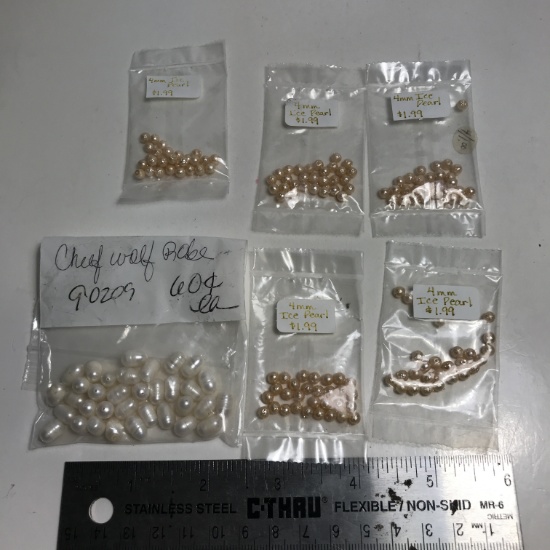 4 Bags - 4mm - Ice Pearl: Chief Wolf Robe Pearl Beads