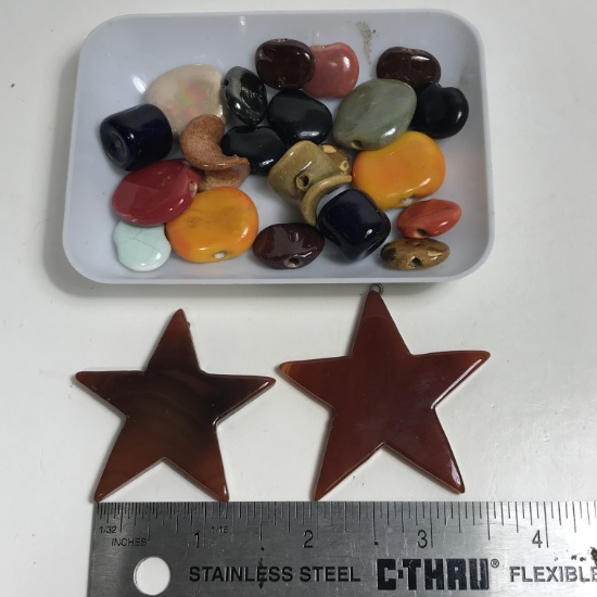 Unique Handmade Glass Beads: Handmade Glass Star Charms