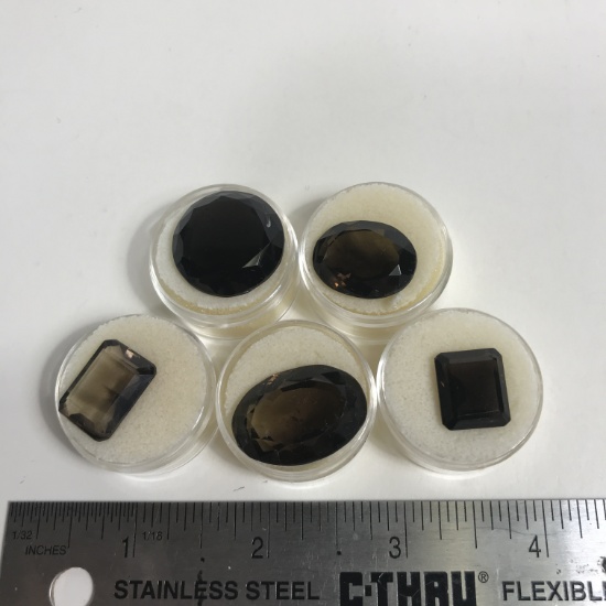 Five Smoky Topaz Gems