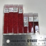 Lot of S/L Burnt Orange: Silver Lined Red: Matte Transp Orange Red Beads