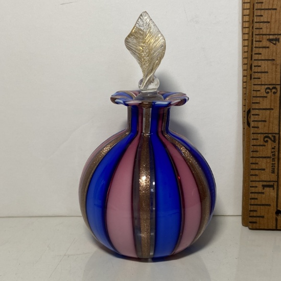 Striped Glass Perfume Bottle