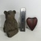 Hand Carved Bear and Heart