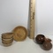 Lot of Wooden Bowls and Small Wooden Pot
