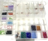 Plastic Divided Organizers Full of Assorted Beads