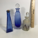 Lot of Glass Decanters with Glass Stopper/Cork Stopper