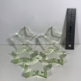 Five Thick Green Plastic Stars