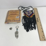 Spirit Stick Kit, Leather Pouch, and Dream Catcher Keychain