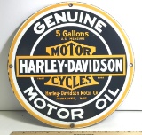 Porcelain Harley Davidson Motor Oil Sign