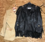 Medium Leather Jacket with Fringe and Corduroy Jacket