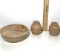 Handmade Wooden Bowl and Salt & Pepper Shaker Signed on Bottom by Artist