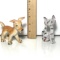Porcelain Cat and Dog Figurines Made in Japan