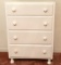 Painted White Vintage Four Drawer Chest of Drawers