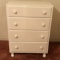 Painted White Vintage Four Drawer Chest of Drawers