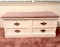 White Wooden Cedar Chest with Upholstered Top 