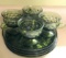 Vintage Whitehall Green Glass Plates and Sherbets