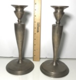 Pair of Vintage Tall Silver Plated Candlesticks