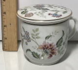 Porcelain Tea Infuser with Lid & Floral Design
