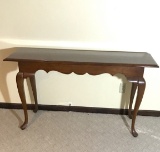 Vintage Wooden Sofa Table with Queen Anne Legs