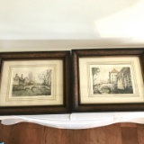 Pair of Framed & Matted River Scene Prints   