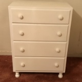 Painted White Vintage Four Drawer Chest of Drawers