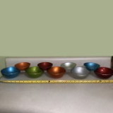 Lot of Multi-Colored Anodized Aluminum Emalox Bowls From Norway
