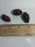 Lot of 3 Wooden Carved Beads