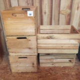 Lot of 5 Wooden Crates