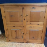 Rustic Pine 4 Door Cabinet - Great Farmhouse Look!